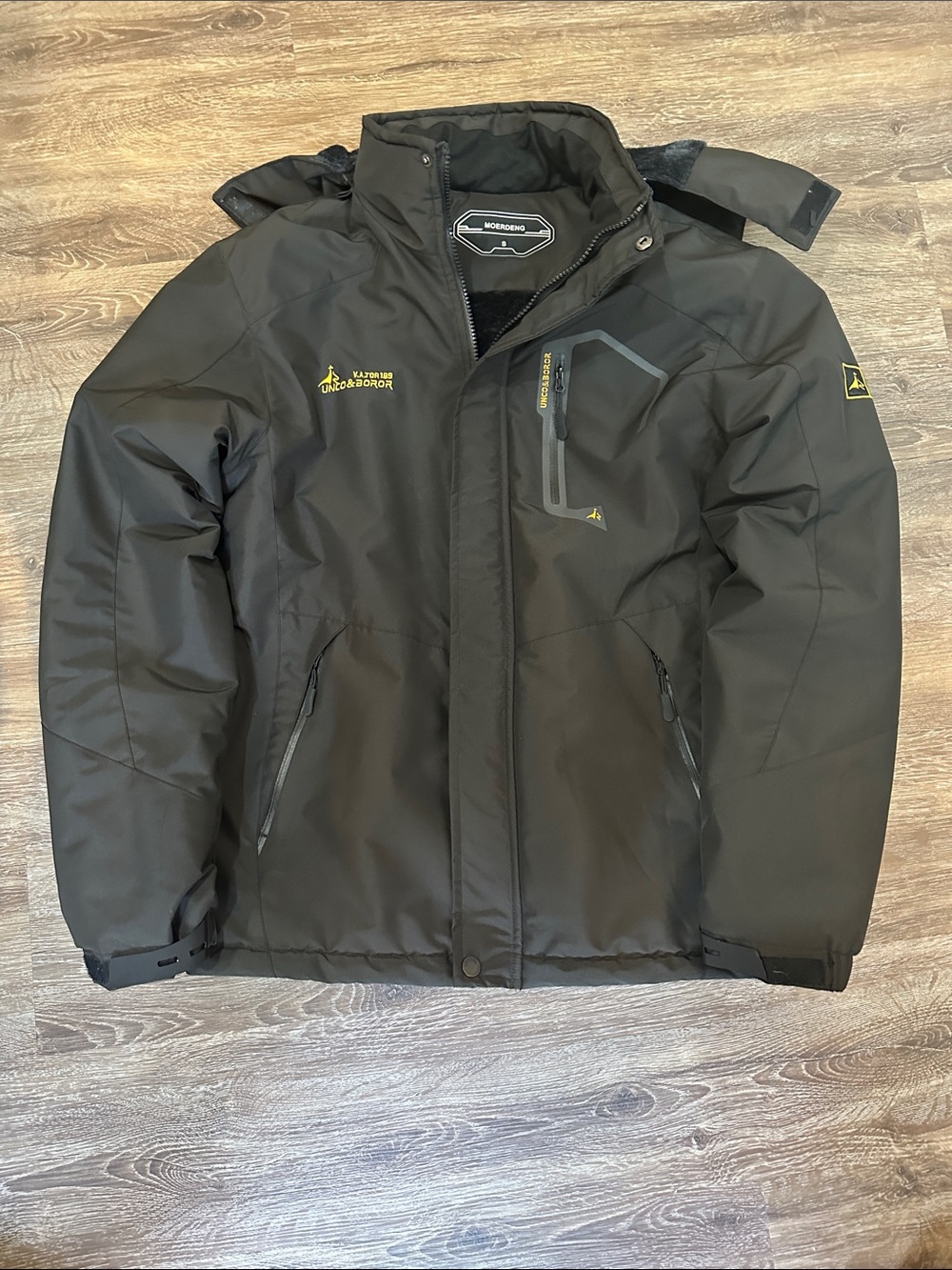 Men's Black Insulated Jacket with Hood